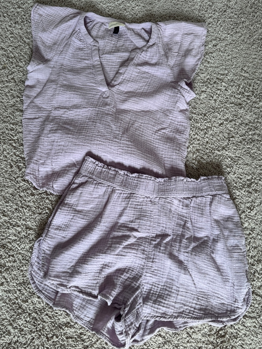 Universal Thread - Lavender Cotton Gauze Set - Top (Size XS) & Shorts (Size M)